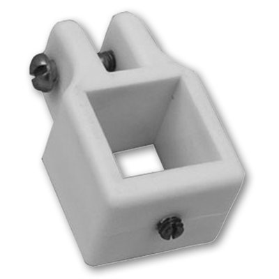 1” square inside eye end - white