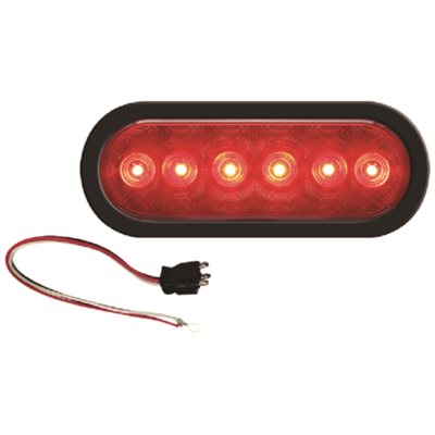 LED 6" Oval Sealed Tail Light Kit For Flush Mount